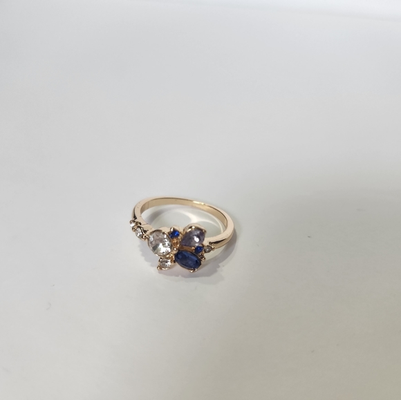 🔥 LIMITED ONLY 🔥Gold Atterri ring detailed with cubic zirconia and blue jewels - Picture 3 of 3